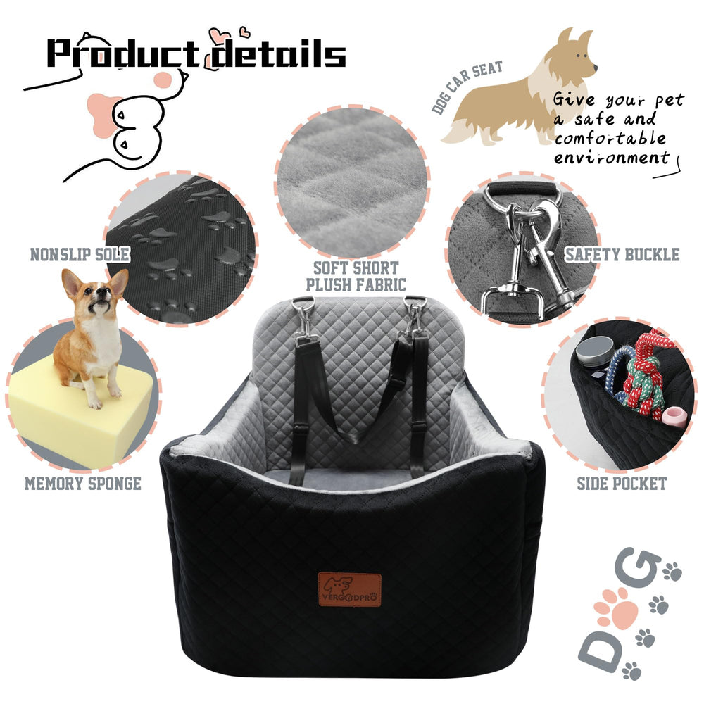 VERGODPRO memory-foam detail illustrates plush support for small and mid-sized dogs