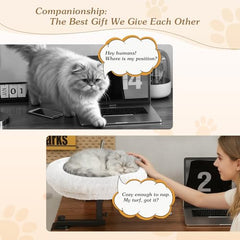 VERIFOST cat desk bed height adjustment keeps your cat comfortable at eye level