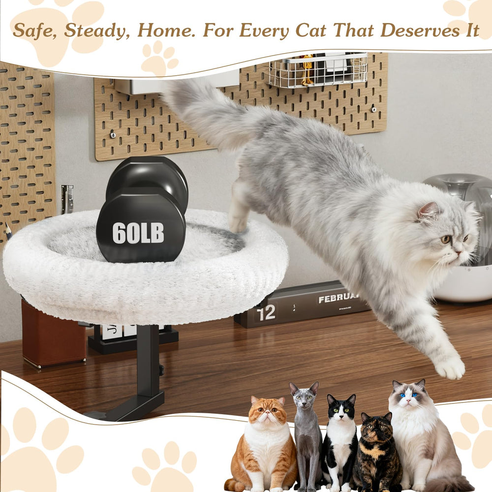 VERIFOST cat desk bed plush cushion provides cloud-like comfort for cozy naps