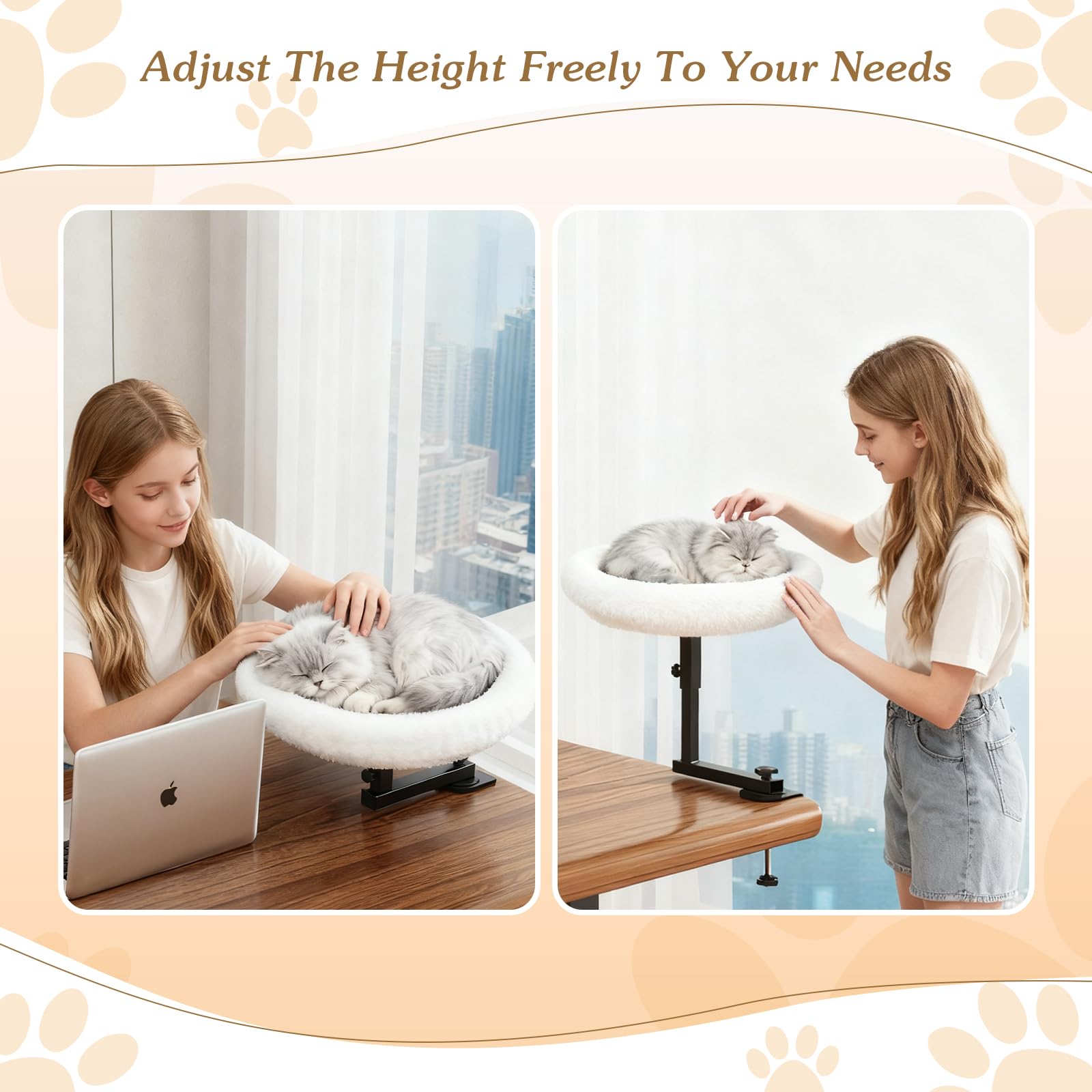 VERIFOST cat desk bed removable washable cover for easy cleaning and maintenance