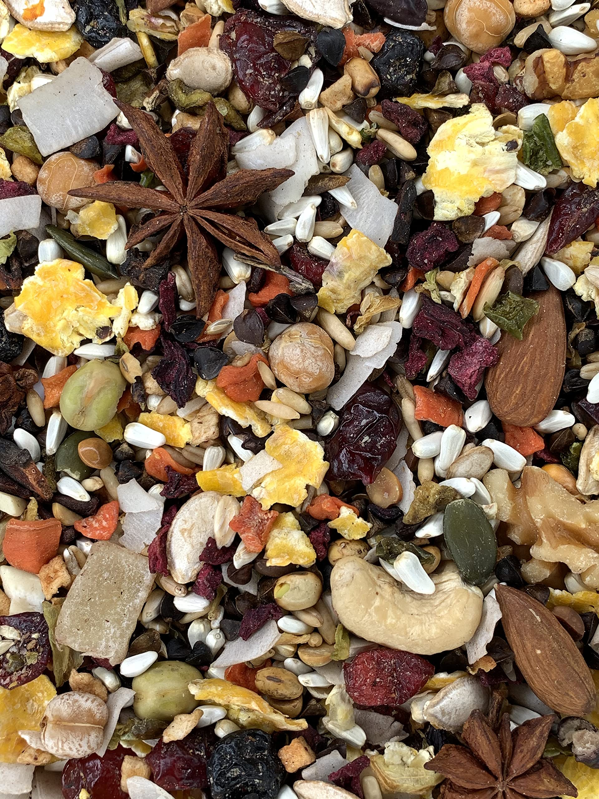 Versele-Laga Goldenfeast Central American Blend ingredients image highlighting diverse components for nutritionally rich meals