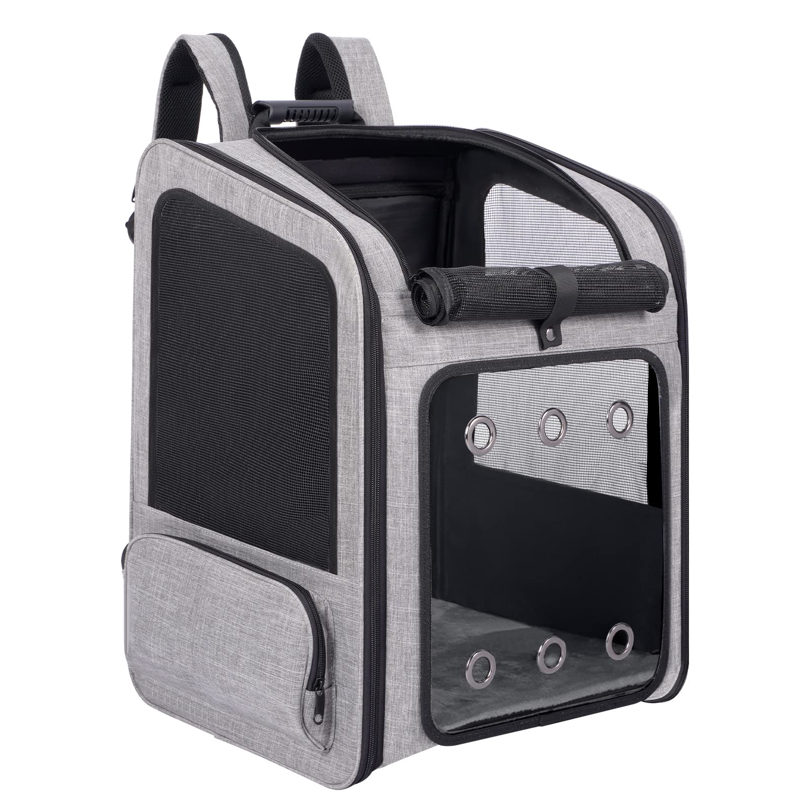 VERSMELO extra-large pet carrier backpack offers generous space for large pets on travels.