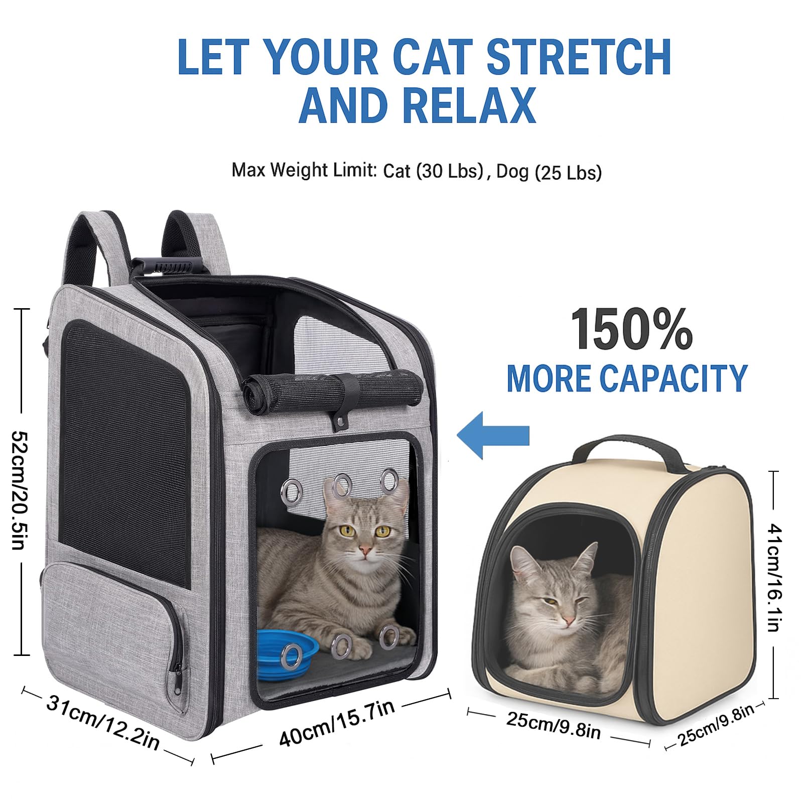 VERSMELO ventilated front panel provides excellent airflow and clear pet visibility during outdoor trips.