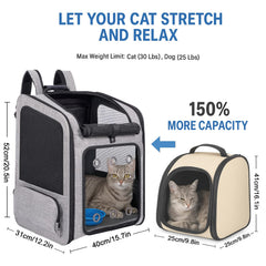 VERSMELO ventilated front panel provides excellent airflow and clear pet visibility during outdoor trips.