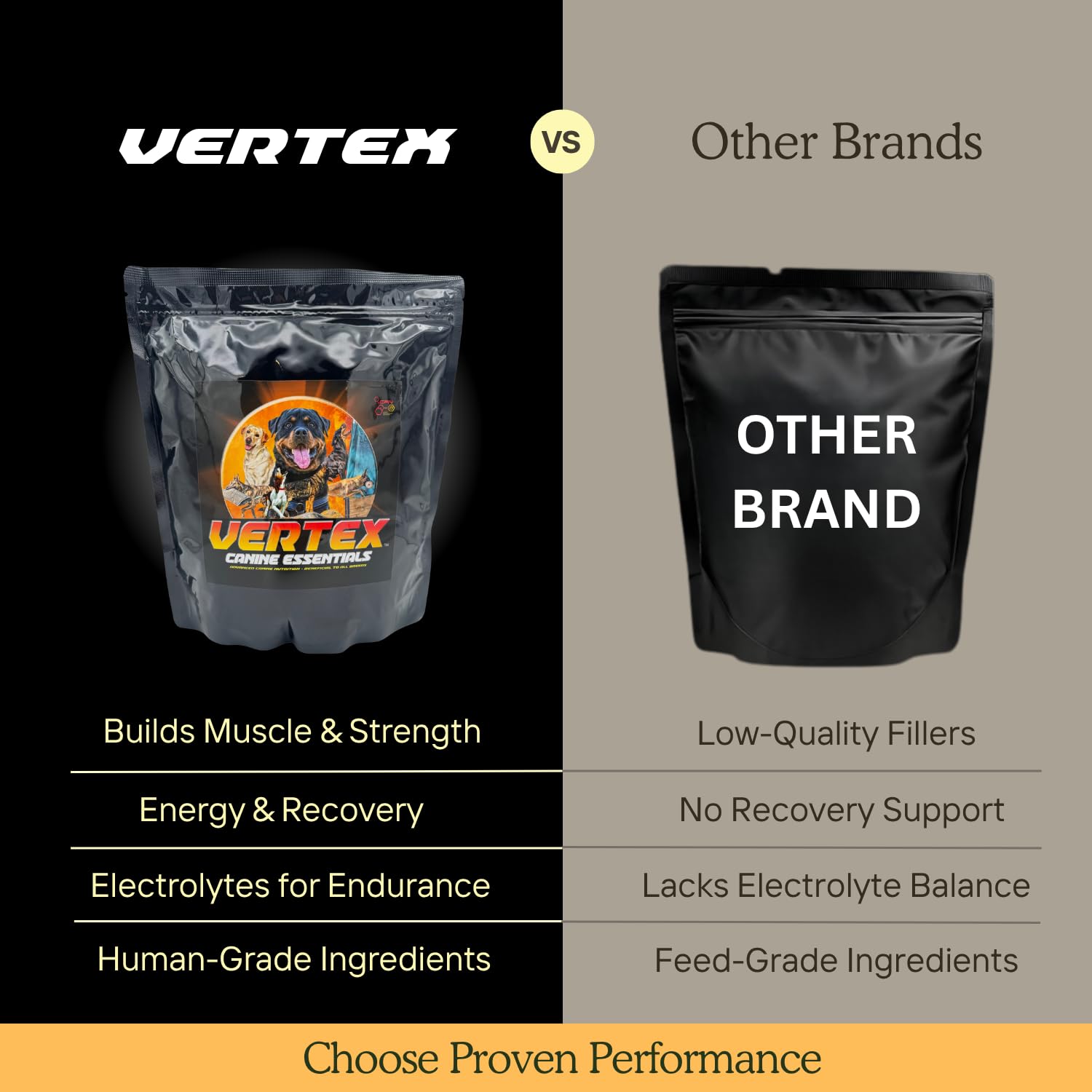 Vertex joint immune support ingredients captures glucosamine, chondroitin, MSM and antioxidants for mobility.