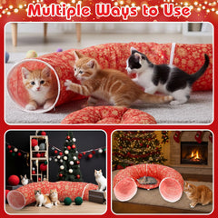 Vertintong Circular Xmas Design Cat Bed blends decor with a comfy retreat.