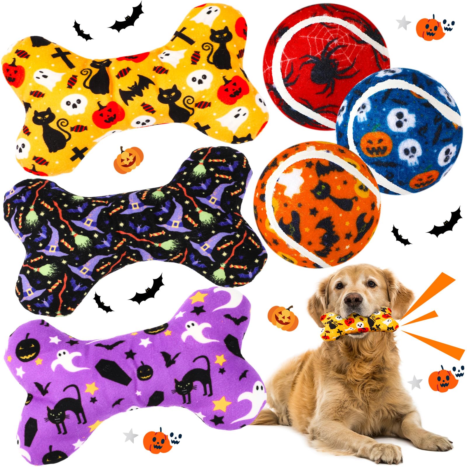 Vertintong Halloween dog toy set for playful training and gifting