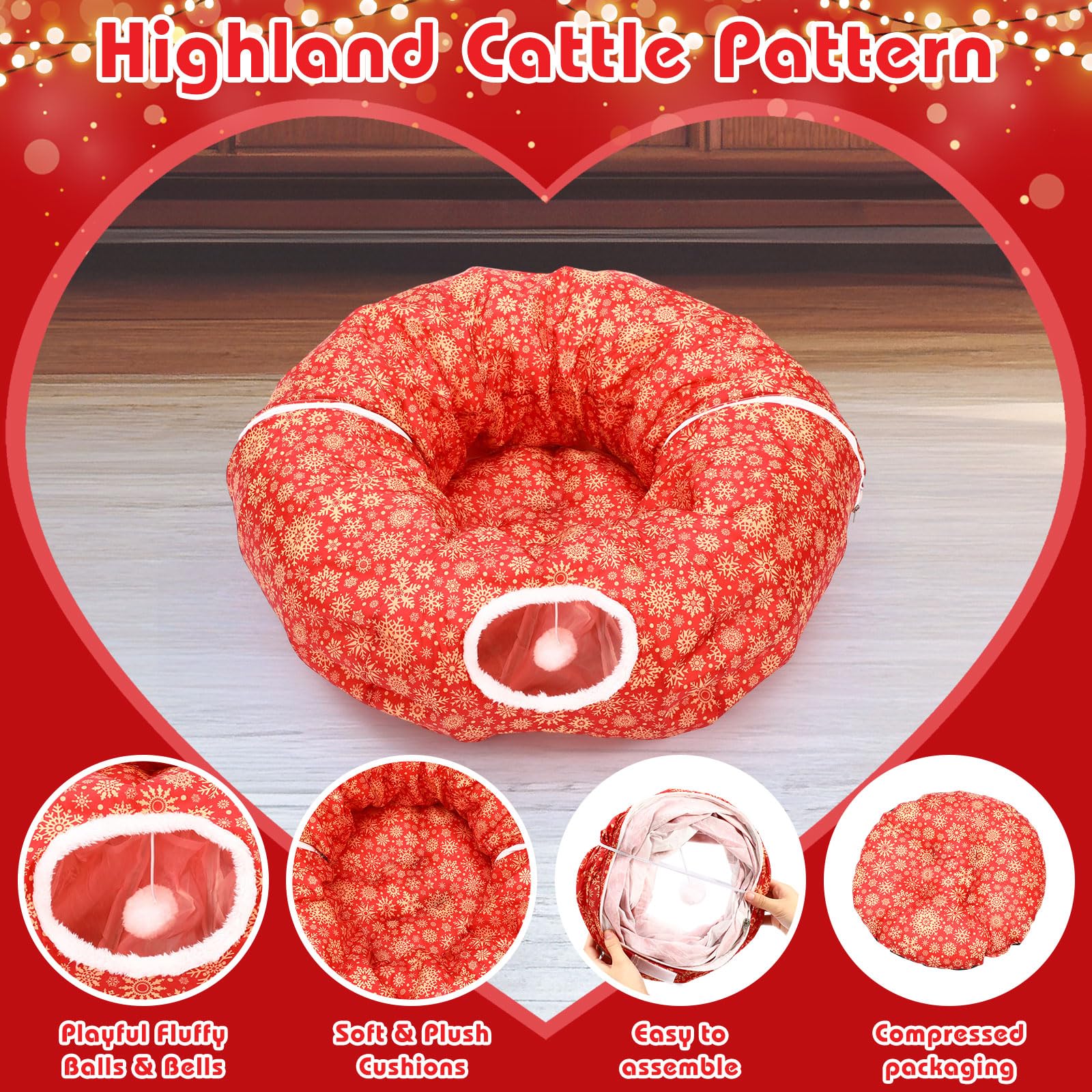 Vertintong Round Cat Guard Tube with plush lining creates a warm hiding space.