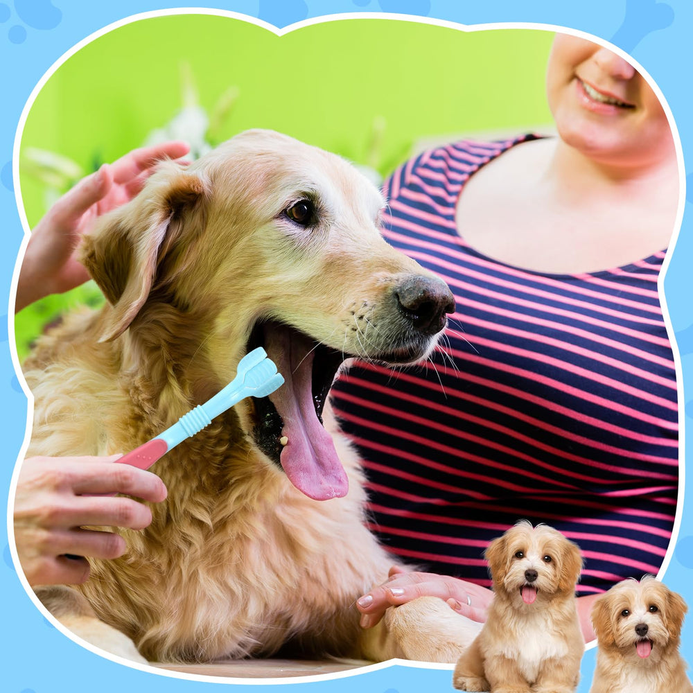 Vesici pet toothbrush in action supports daily oral hygiene.