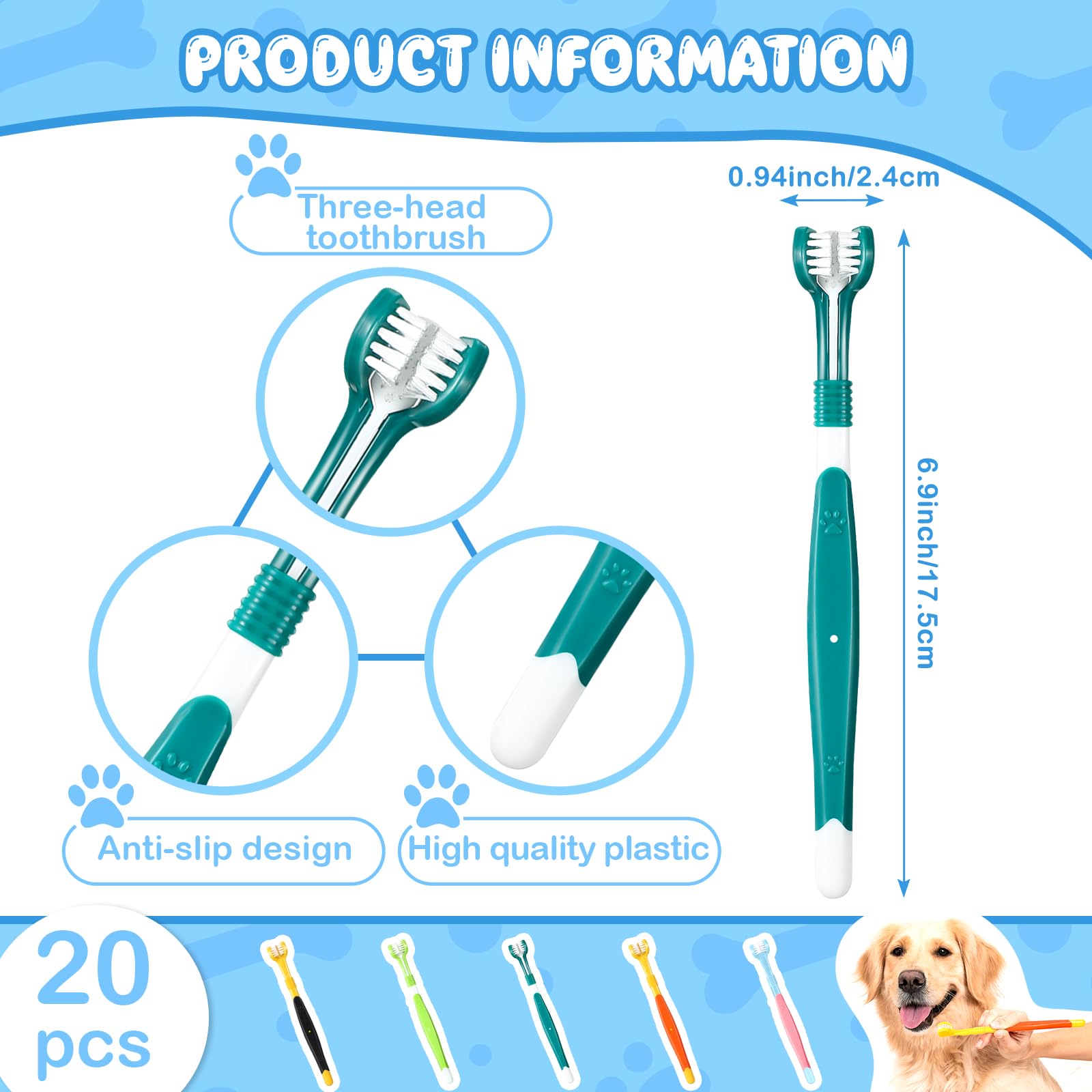 Vesici soft-bristles dental brush provides gentle cleaning for gums.