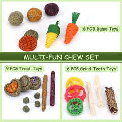 VESPRO Bunny Toys myosotis grass cake provides varied textures for nibbling and fun.