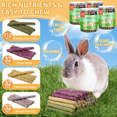 VESPRO rose hay sticks add fragrant enrichment for rabbits and guinea pigs.