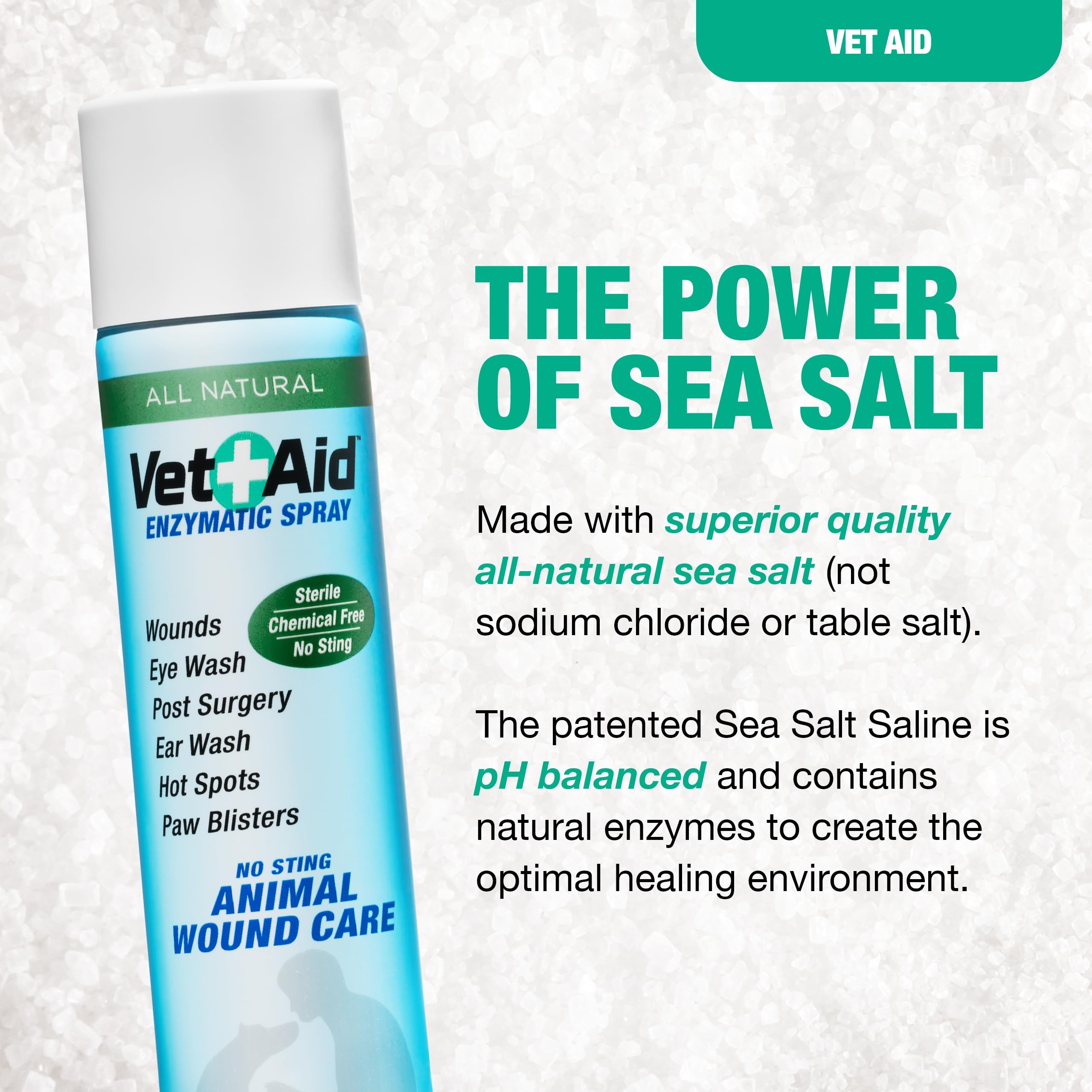 Vet Aid Wound Care Spray application—easy, gentle mist for post-op wounds and hotspots.
