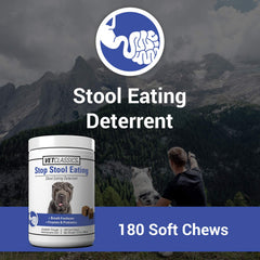 Vet Classics Stop Stool Eating soft-chews dog shows chewable form for daily use.