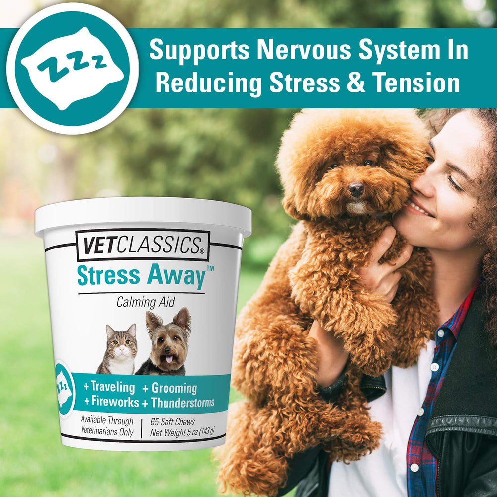 Vet Classics Stress Away dog chew demonstrates palatable texture for travel scenarios