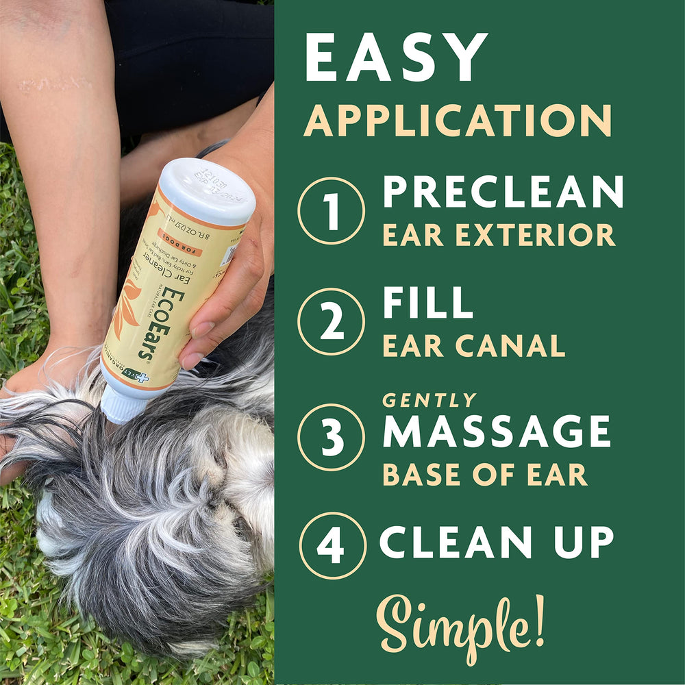 EcoEars massage at base of ear facilitates comfortable grooming sessions