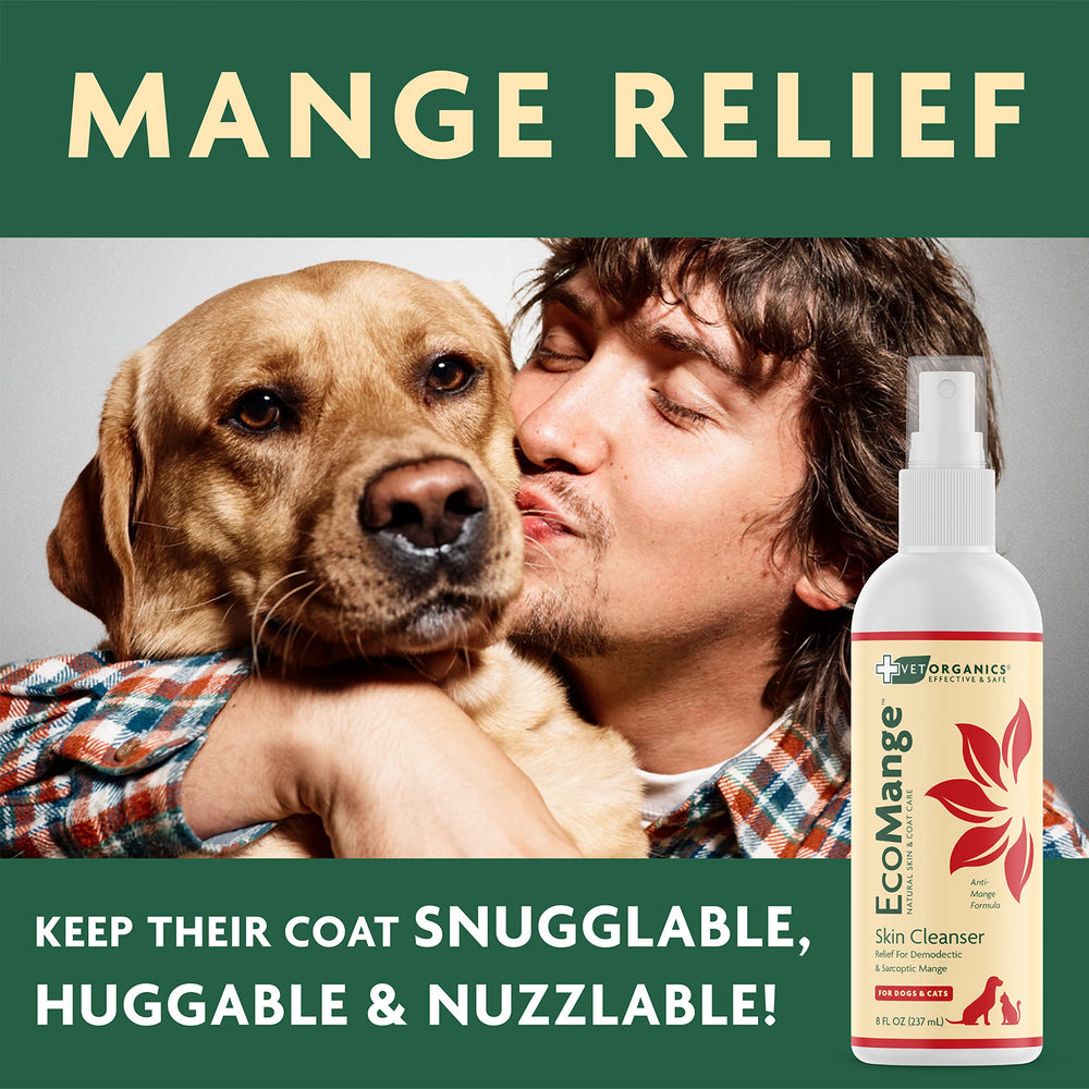Vet Organics EcoMange-mange-relief-application demonstrates targeted treatment on irritated skin