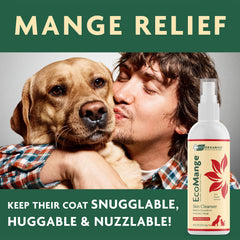 Vet Organics EcoMange-mange-relief-application demonstrates targeted treatment on irritated skin