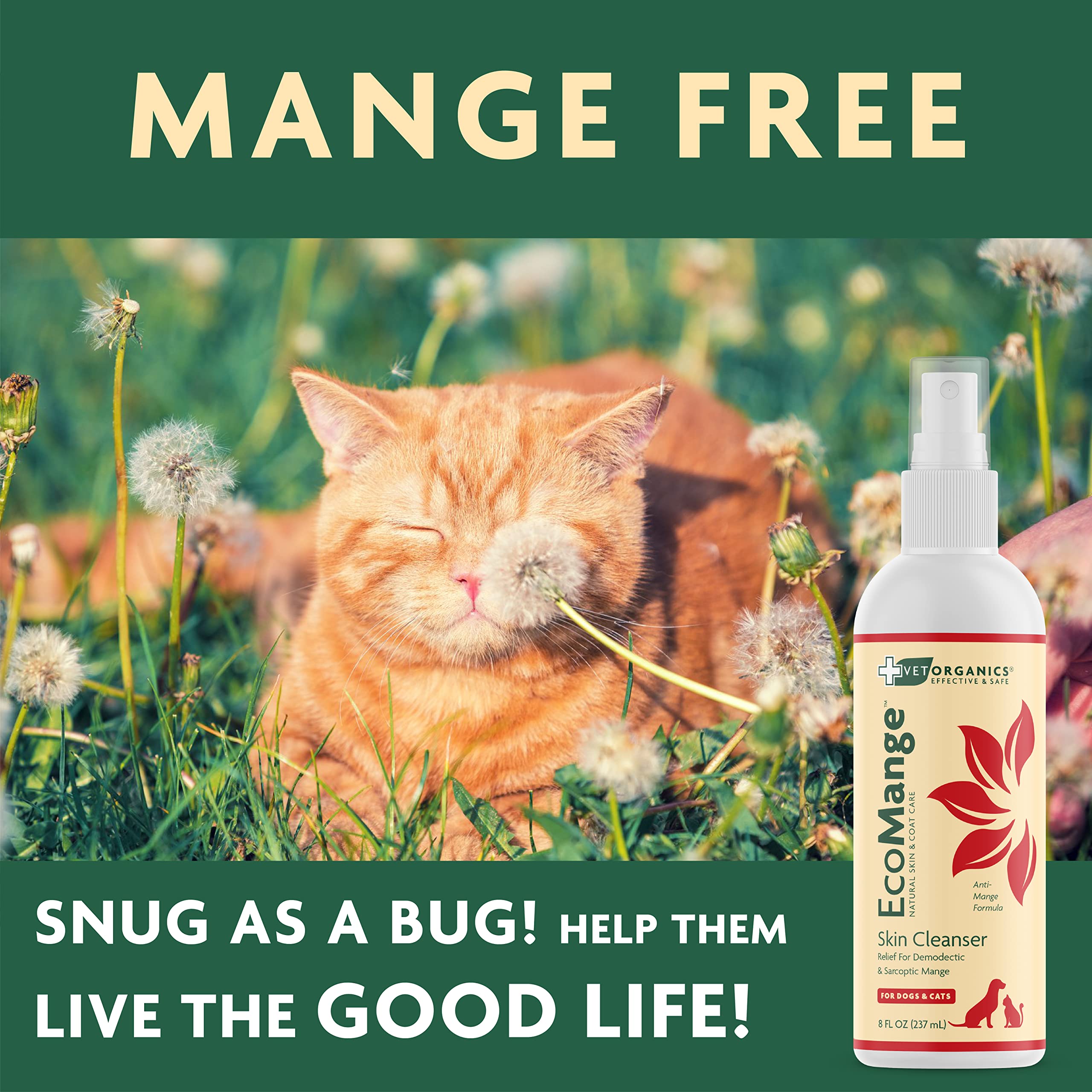 Vet Organics EcoMange-safe-skin-types skin-friendly formula for sensitive pets