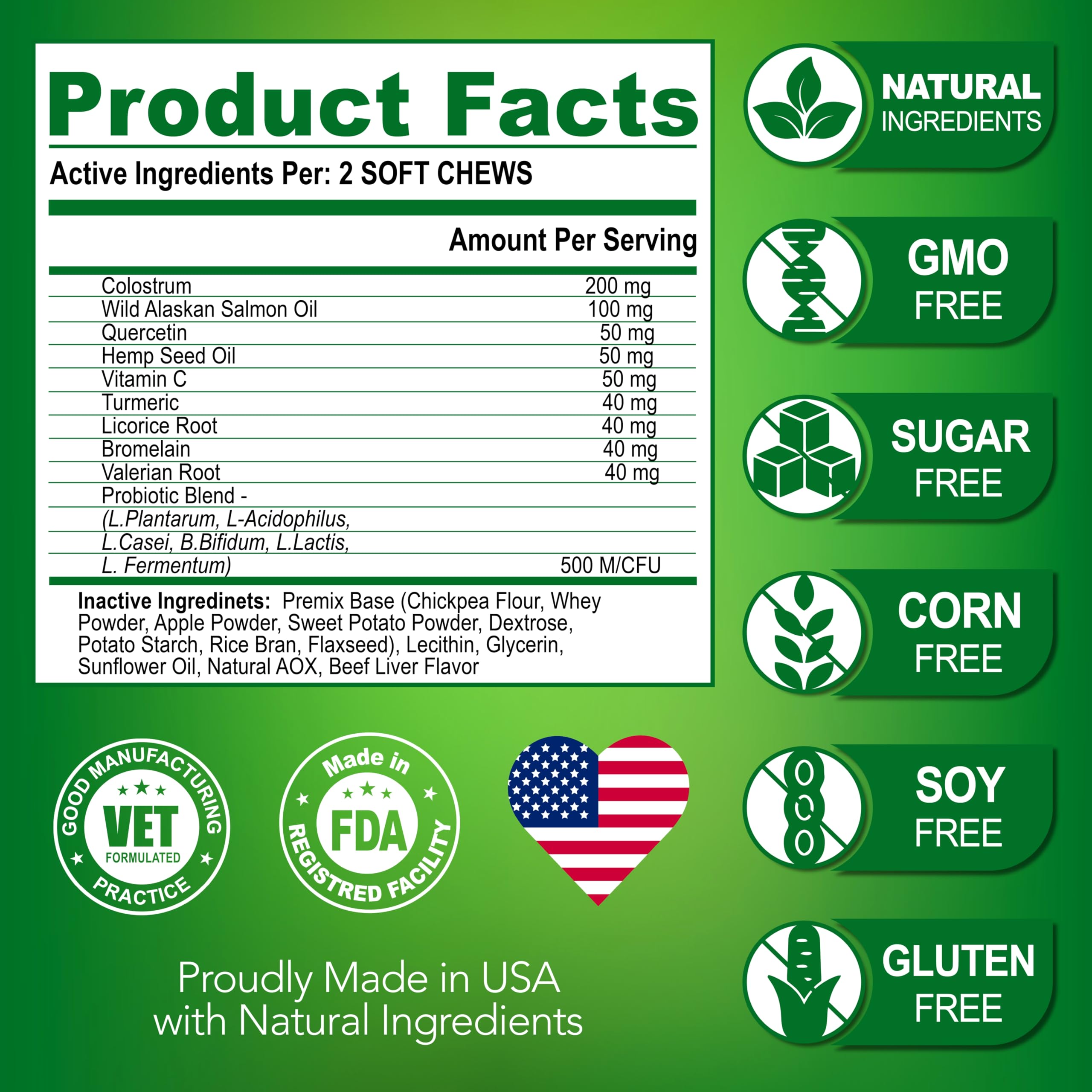 Vet Promise dog allergy chews omega-3 focus supported by fish oil for joint and coat vitality