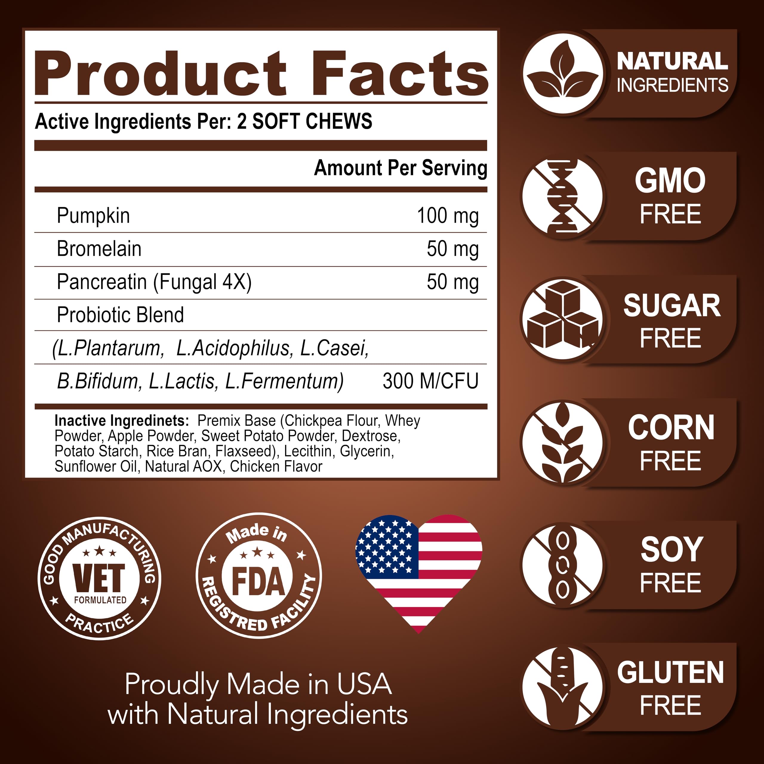 Vet Promise Super Poop Probiotics stool-balance illustration implies firmer stool potential