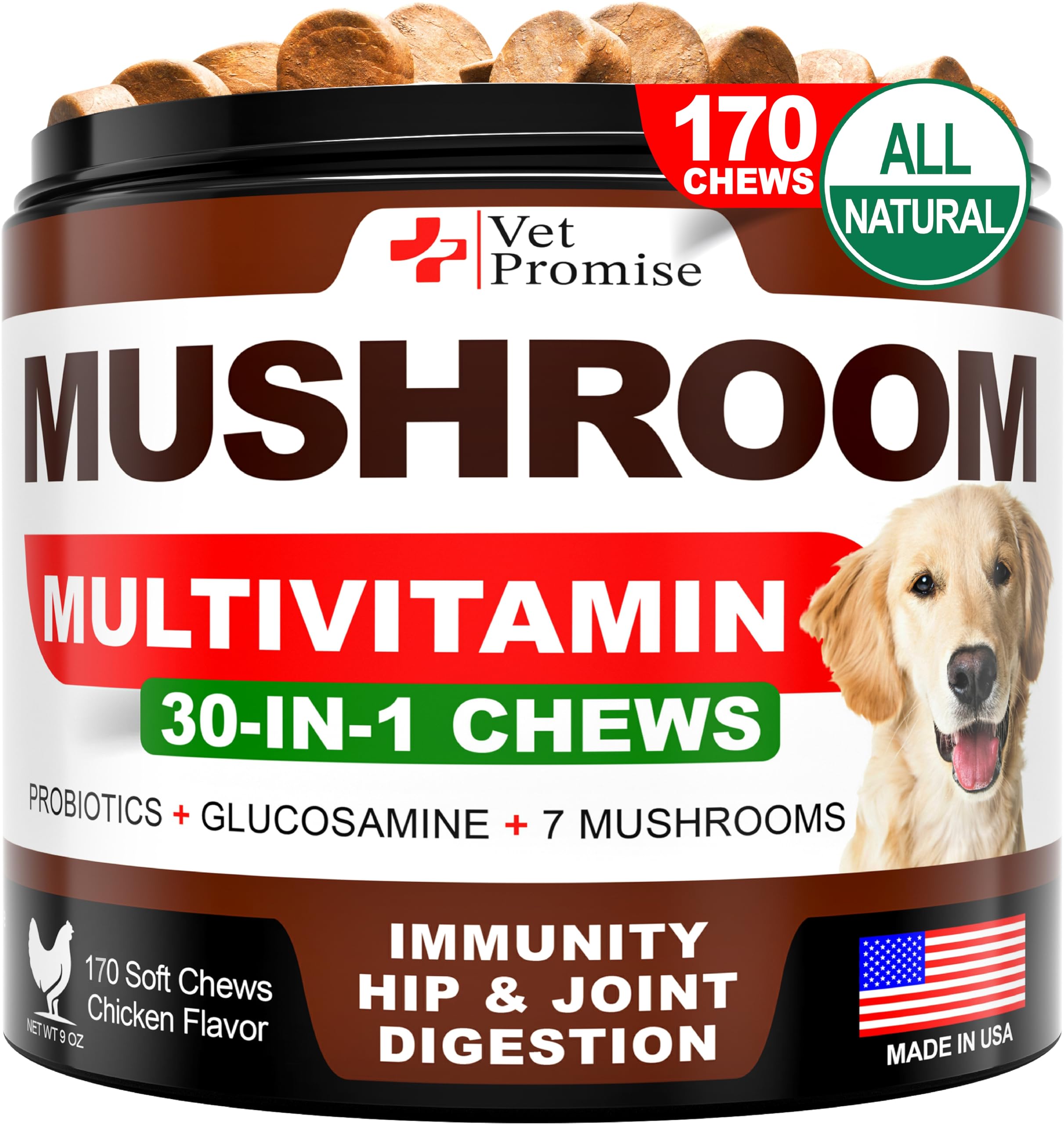Vet Promise Turkey Tail dog chews packaging highlighting immunity support for dogs