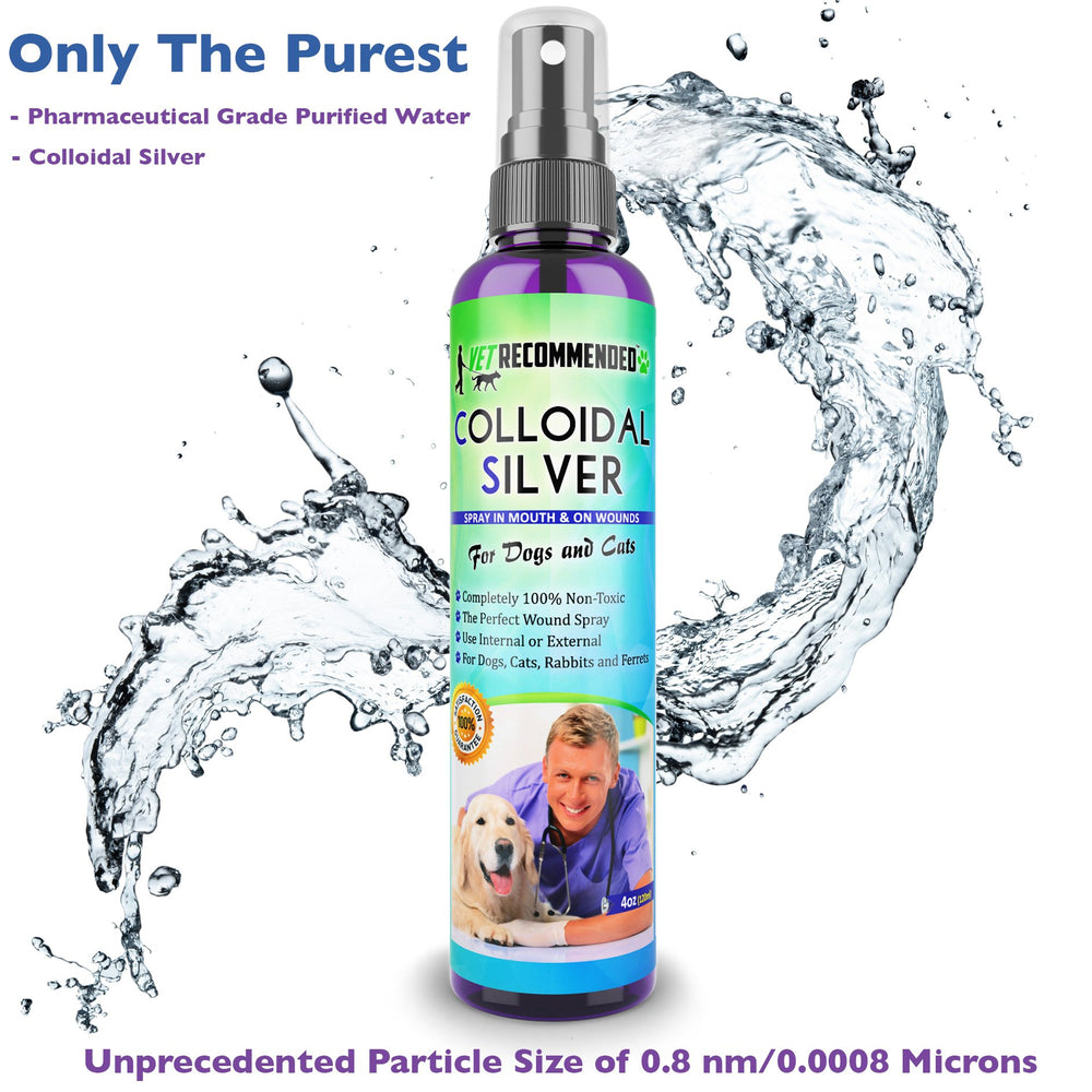 Vet Recommended colloidal silver spray bottle ready for easy application