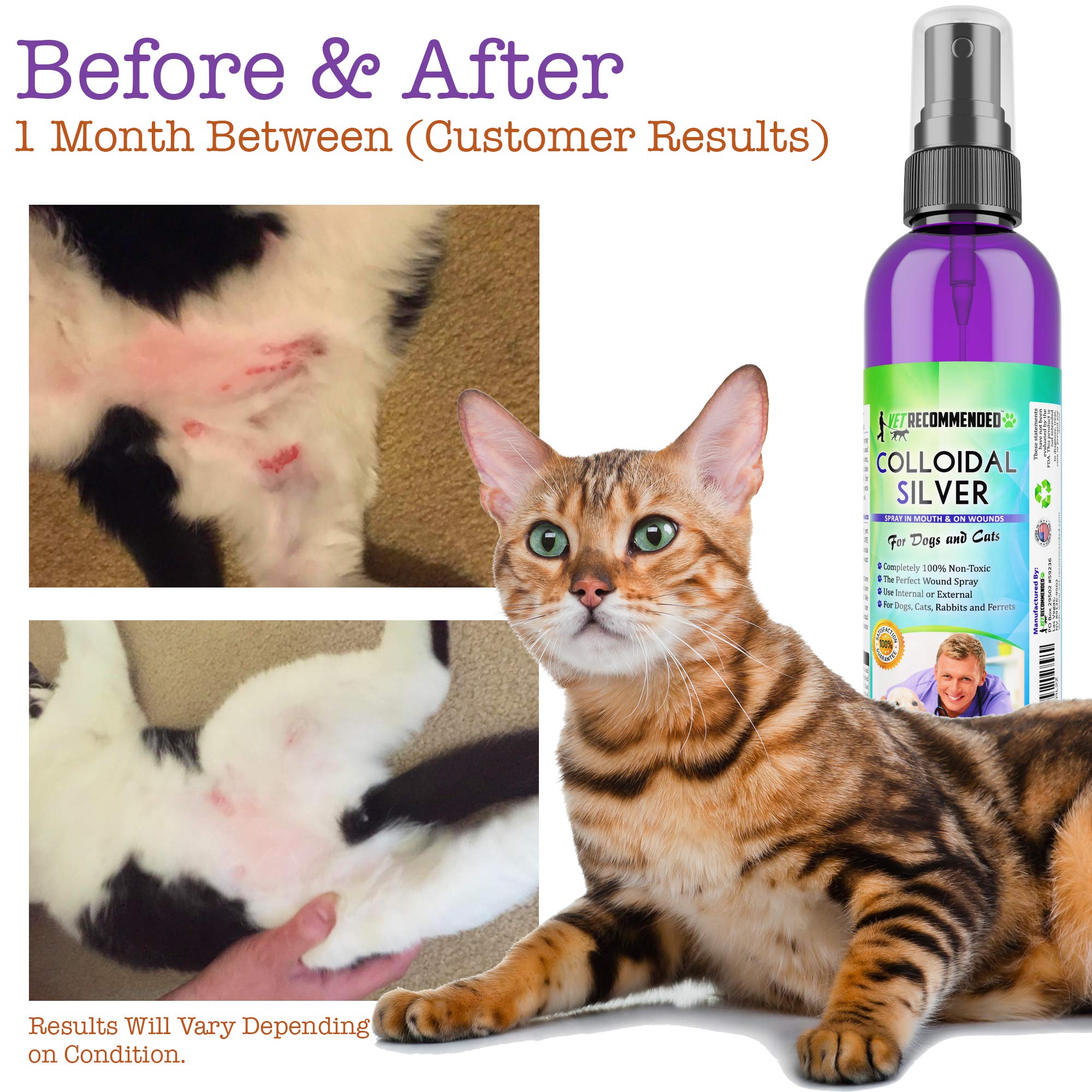 Vet Recommended colloidal silver spray near mouth use for oral hygiene