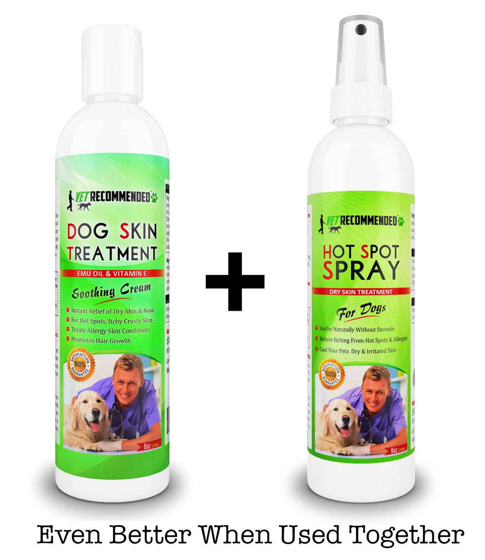 Vet Recommended dog hair growth-support cream close-up suggests growth support for hair loss.