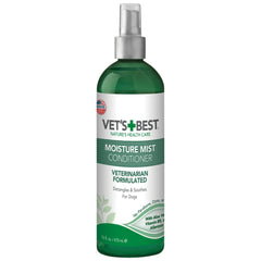 Vet's Best Moisture Mist dog bottle for quick dry-skin relief and detangled, shiny fur.