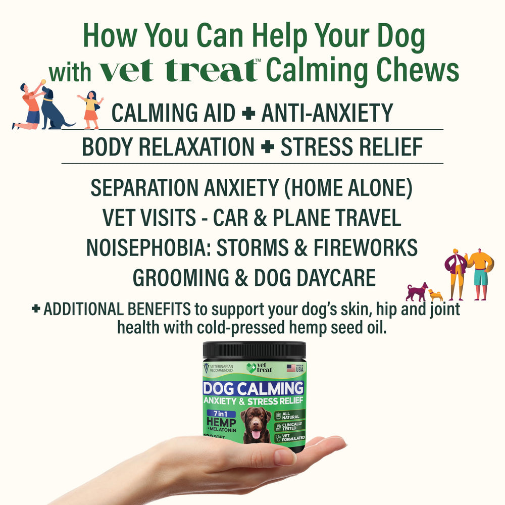 Vet Treat hemp calming chews close-up reveals soft texture for easy dosing and care.