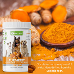 VET-VIRTUE dog-chews-soft-texture-closeup highlights palatability and anti-inflammatory support.