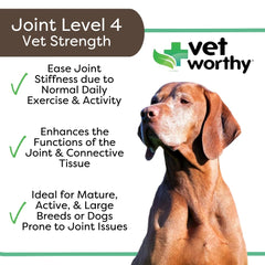 Vet Worthy joint-support-level-4 bottle closeup showing resealable jar freshness