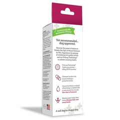 Vetality hot spot ointment wound closeup highlights barrier protection and long-lasting relief.