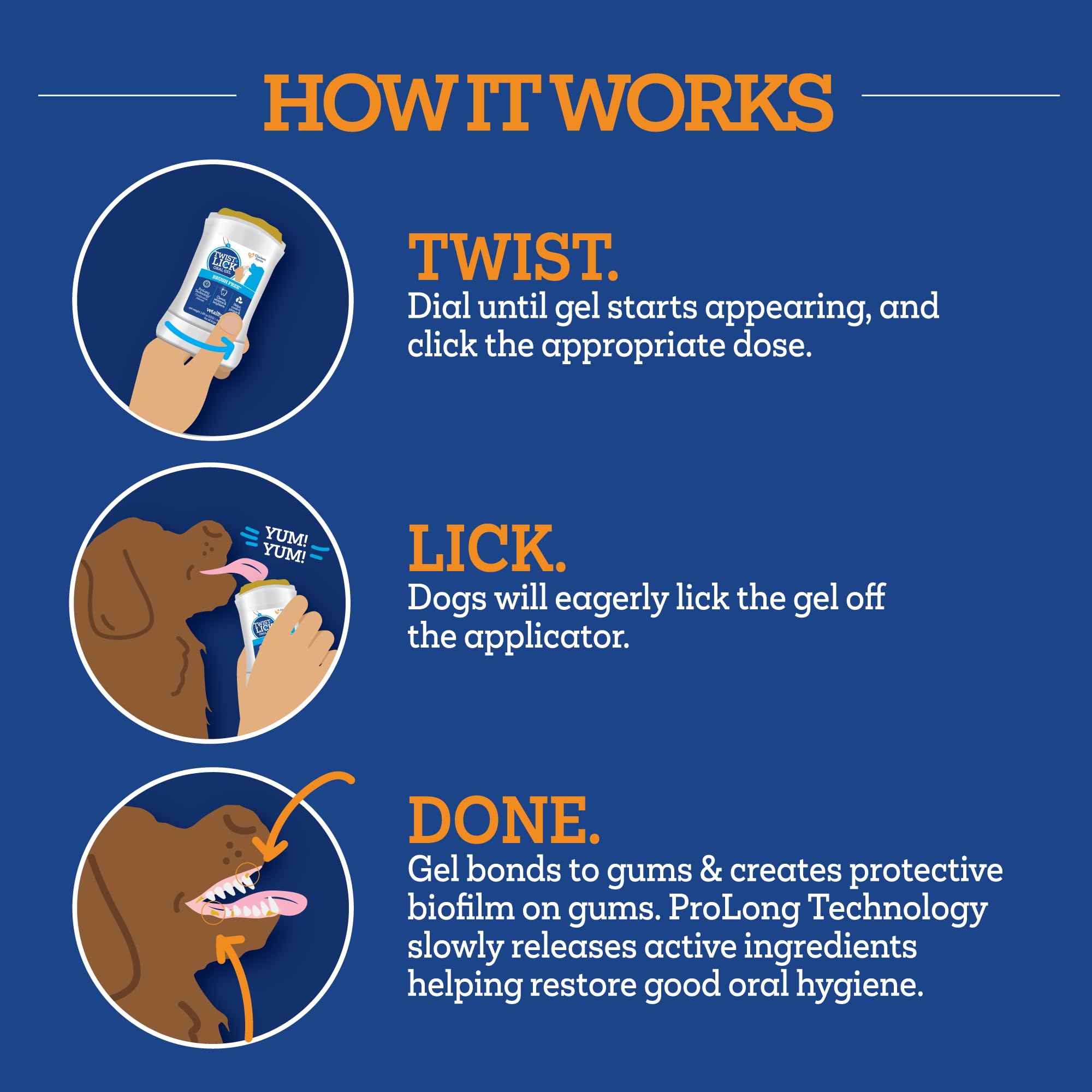 Vetality Twist + Lick para perros, formato conveniente para uso diario.