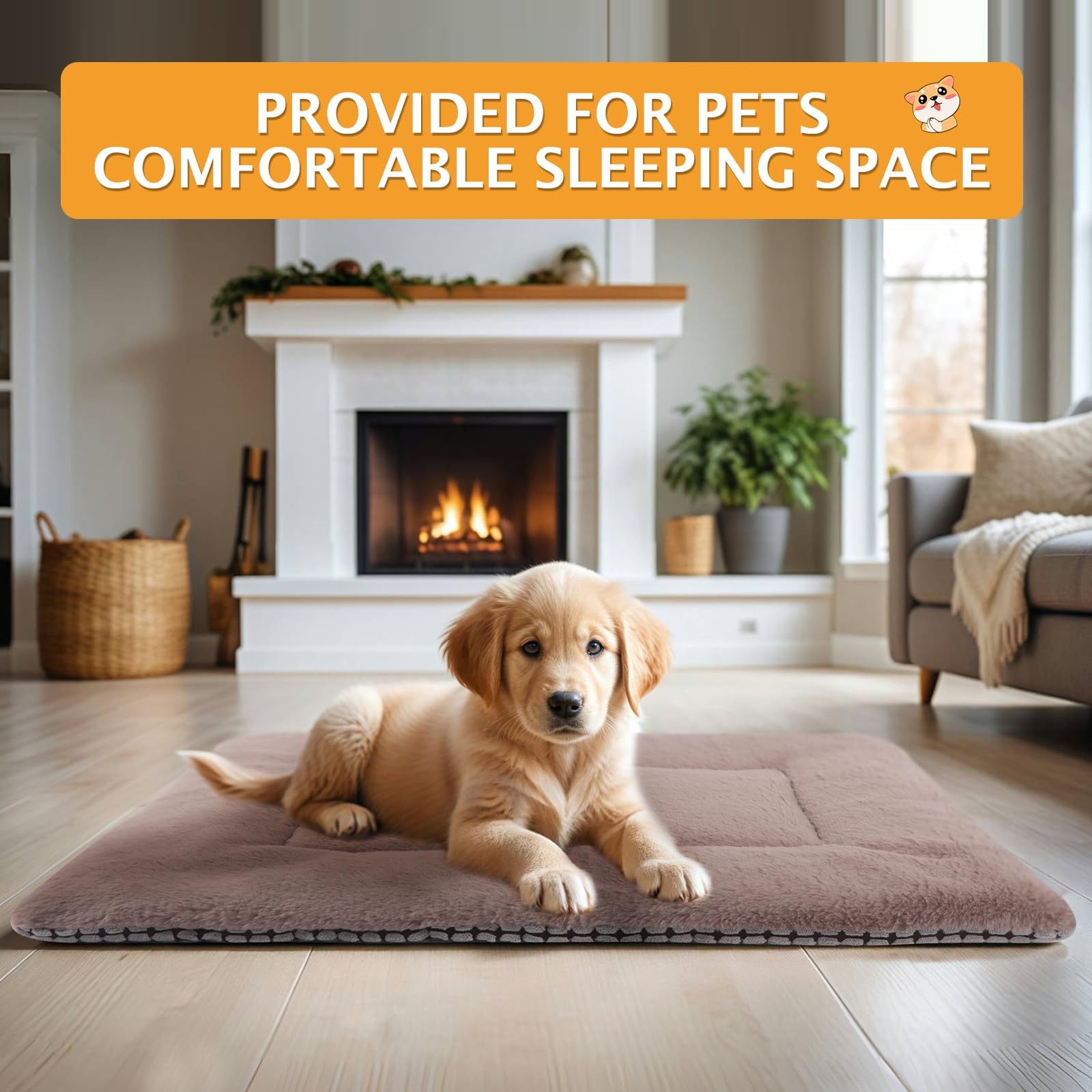 Vetasac dog bed mat 48x30 khaki showcases spacious comfort for larger pets
