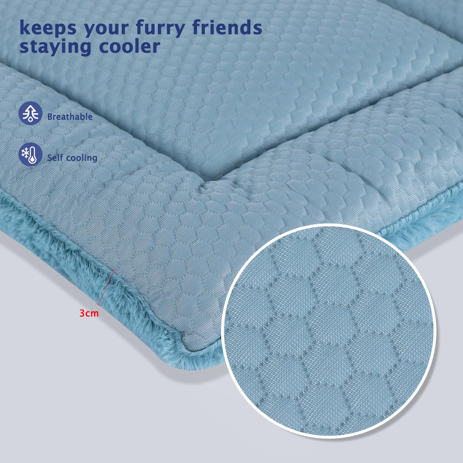 Vetasac Dog Bed Mat reversible plush side highlights warm comfort on cold nights.