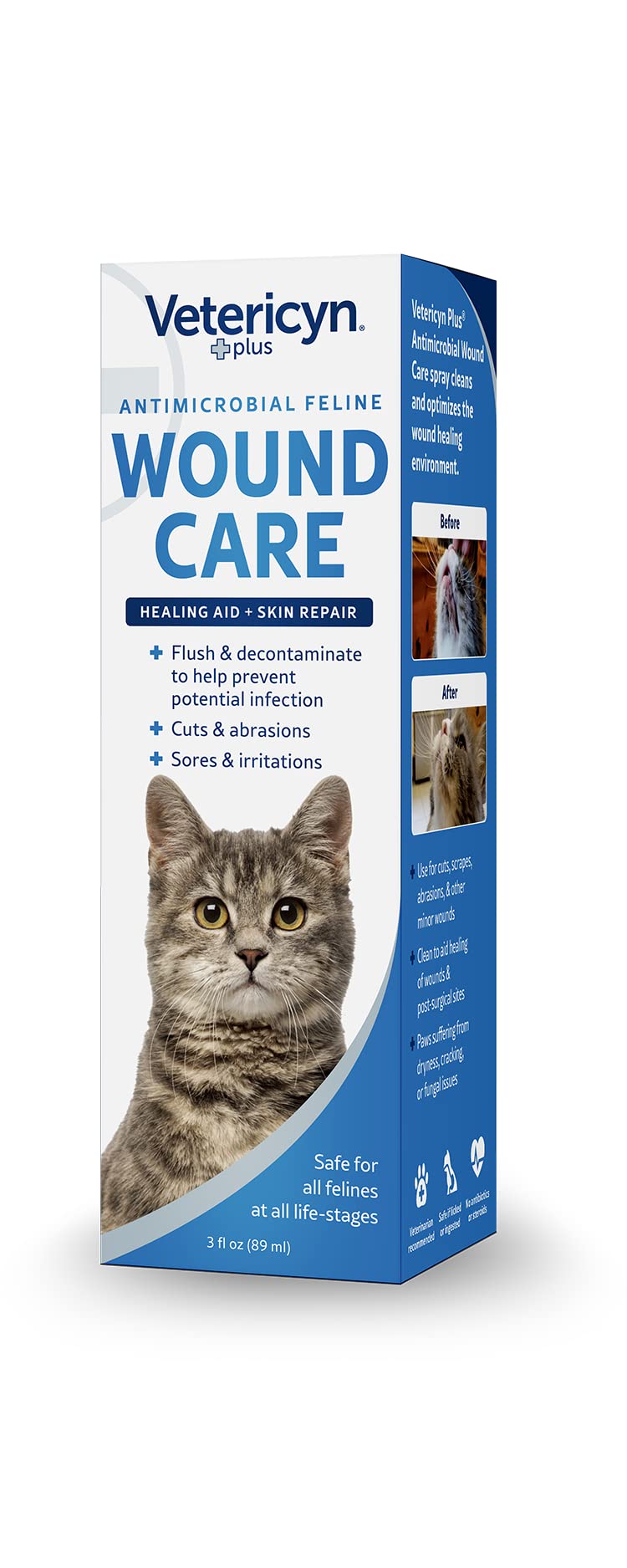 Cat care routine with Vetericyn Plus Cat Wound Care Spray for skin comfort