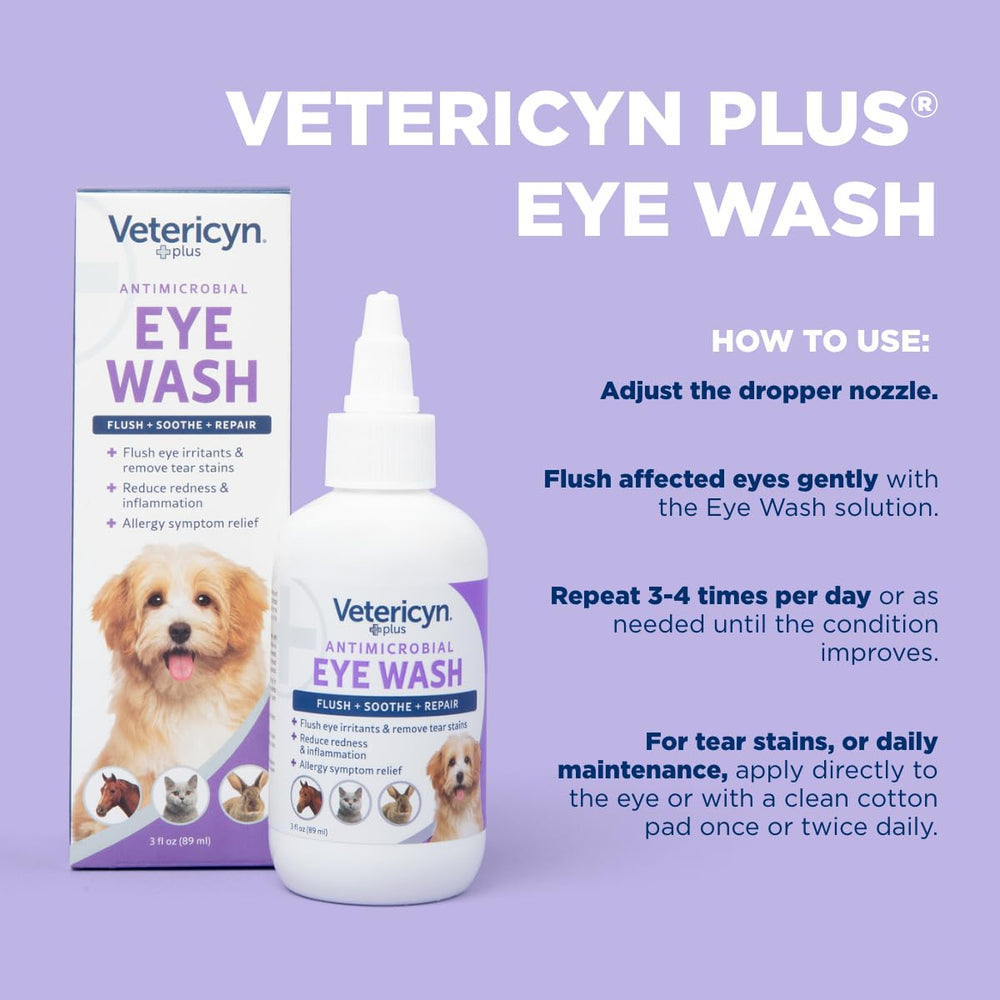 Confianza de la marca Vetericyn Plus para ojos de perros y gatos.