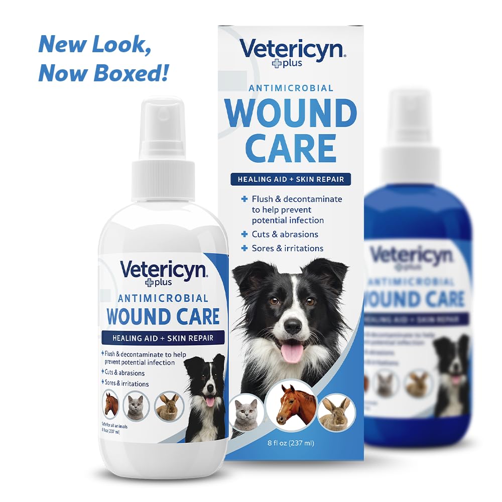 Vetericyn Plus application on paw demonstrating safe antiseptic relief for wounds.