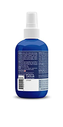 Vetericyn Plus dog wound hydrogel spray application on skin demonstrates soothing coverage for healing.