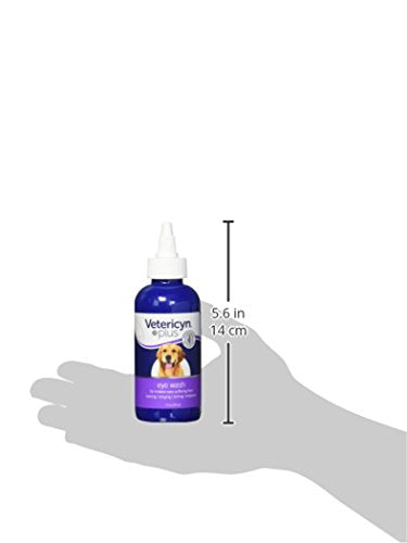 Vetericyn Plus eye wash dropper demonstrates safe use for all animals.