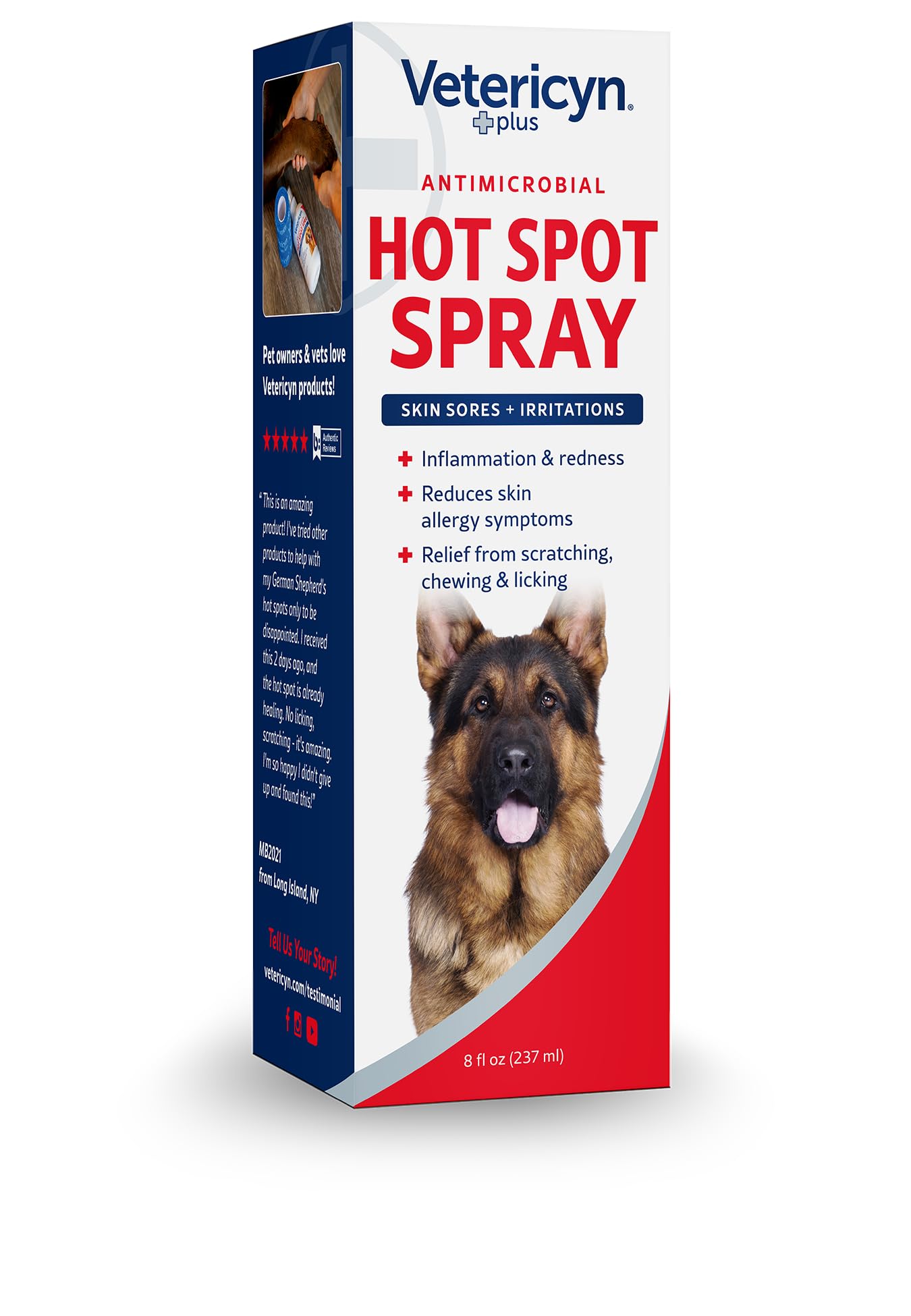 USA-made Vetericyn Plus Hot Spot Spray bottle highlighted.