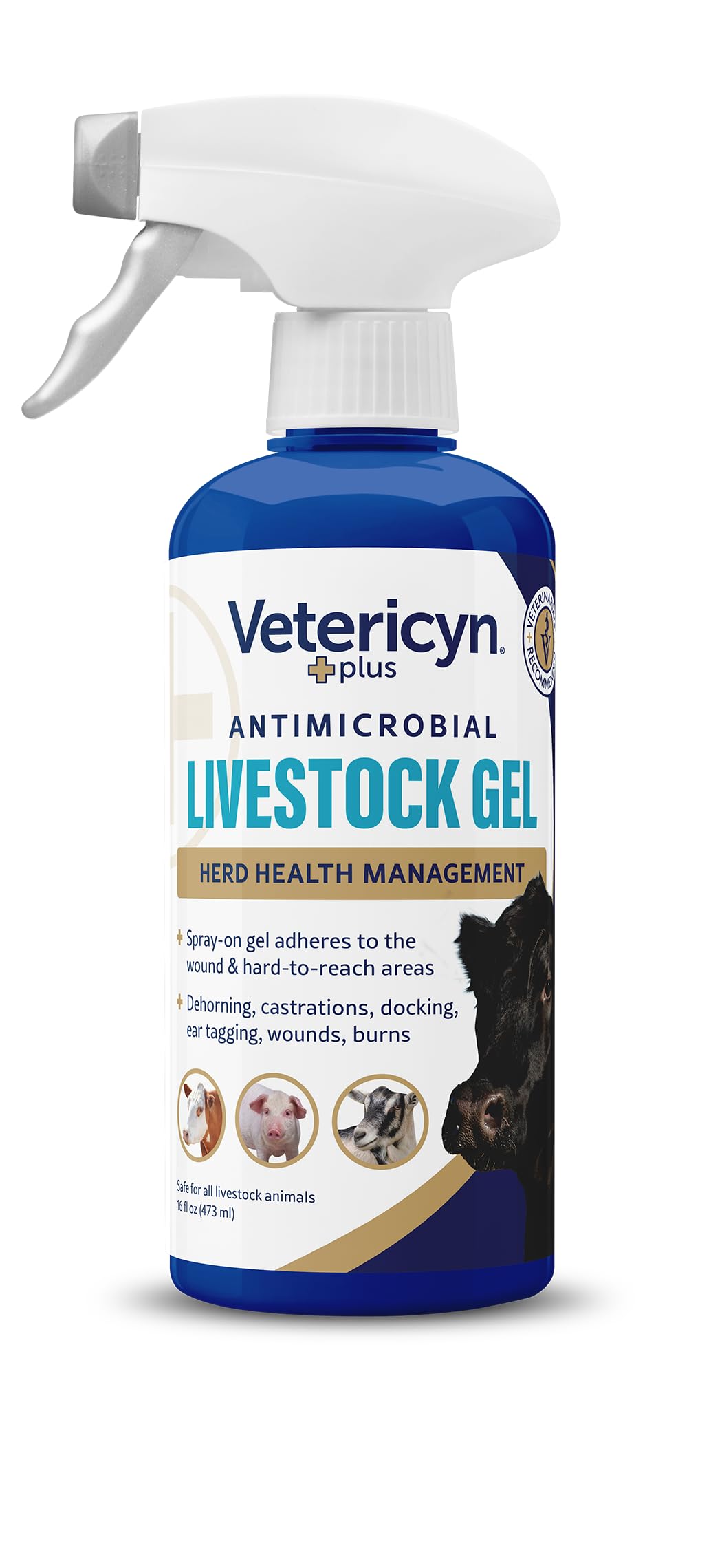 Vetericyn Plus Livestock Utility Gel Spray cap application demonstrates barrier protection during wound care