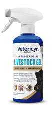 Vetericyn Plus Livestock Utility Gel Spray cap application demonstrates barrier protection during wound care