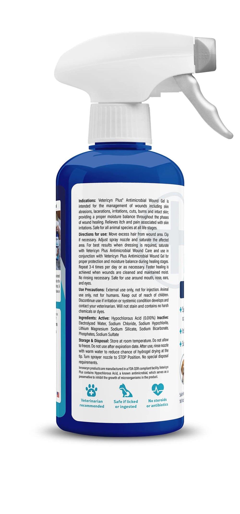 Dog, cat, and horse montage demonstrates multi-species wound care with Vetericyn Plus.