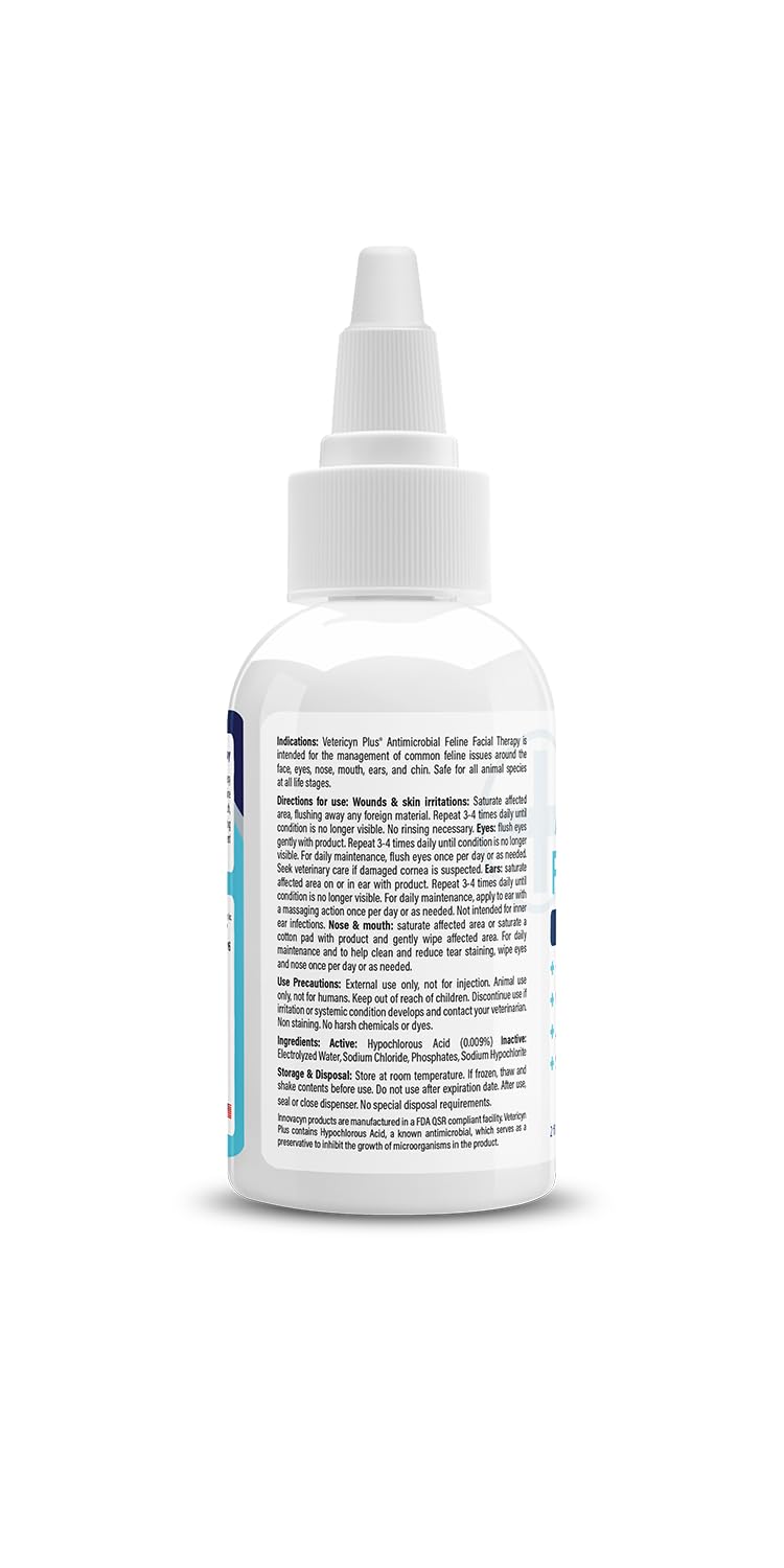 Vetericyn Plus Feline Facial Therapy para acné felino: cuidado facial seguro.