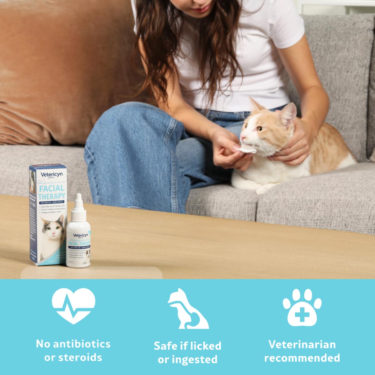 Vetericyn Plus Feline Facial Therapy para uso doméstico: cuidado diario.