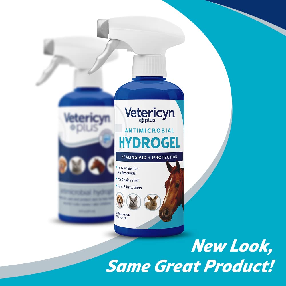Vetericyn Plus packaging shows veterinarian-recommended status and trusted pet health brand.