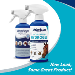 Vetericyn Plus packaging shows veterinarian-recommended status and trusted pet health brand.